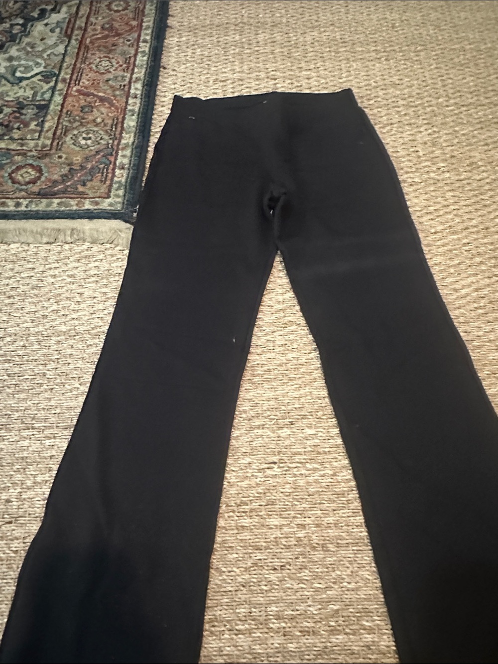HUE Black Wide-Leg Stretch Pants
